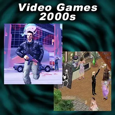 Images from the video games "Grand Theft Auto" and "The Sims"