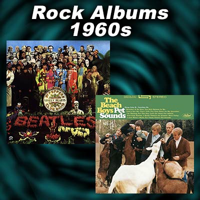 album covers Sgt. Pepper's Lonely Hearts Club Band and Pet Sounds