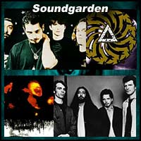 Four pictures of the rock band Soundgarden