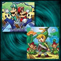 Images from Game Boy Advance Games "Mario & Luigi: Superstar Saga" and "The Legend of Zelda: The Minish Cap"