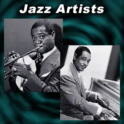 Jazz artists Louis Armstrong and Duke Ellington