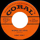 Words of Love 45 single lable