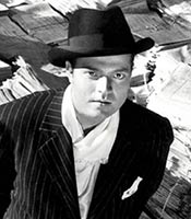 Actor Orson Welles in the movie Citizen Kane