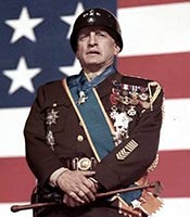 Actor George C. Scott in the movie Patton