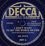 I Don't Want To Set The World On Fire - decca record lable