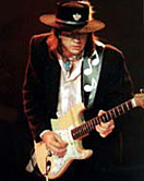 Stevie Ray Vaughan playing guitar