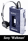 sony walkman cassette tape player with headphones