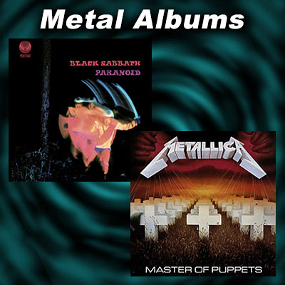 Paranoid and Master of Puppets album covers