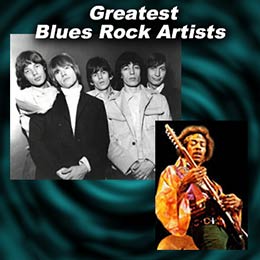 blues rock artists The Rolling Stones and Jimi Hendrix