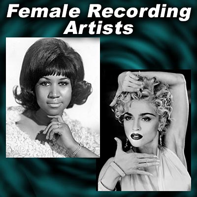 Singers Aretha Franklin and Madonna
