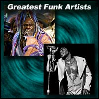 Funk music artists George Clinton, James Brown