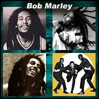 Four pictures of Bob Marley