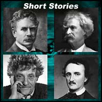 Authors Ambrose Bierce, Mark Twain, Kurt Vonnegut, and Edgar Allan Poe