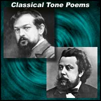 Classical music composers Claude Debussy and Modest Mussorgsky
