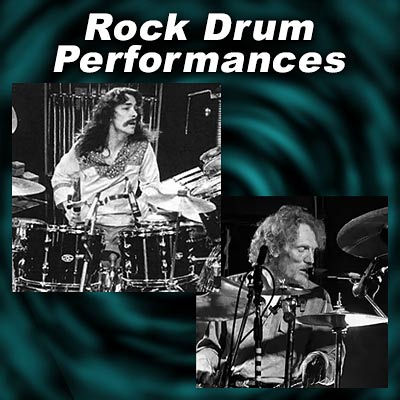 Rock drummers Neil Peart and John Bonham