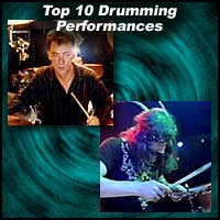 Rock drummers Neil Peart and John Bonham