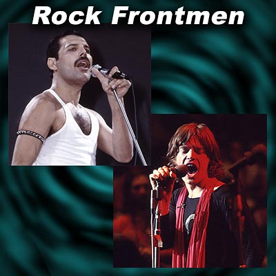 singers Freddie Mercury and James Brown
