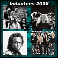 Rock and roll artists Black Sabbath, Blondie, Miles Davis, and The Sex Pistols