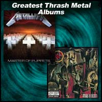 Album covers Master of Puppets by Metallica and Reign In Blood by Slayer
