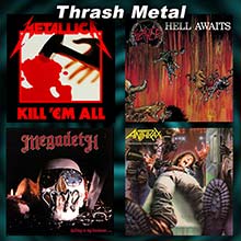 four thrash metal album covers