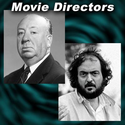 Movie directors Alfred Hitchcock and Stanley Kubrick