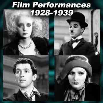 Movie acting performances fo each year 1928-1939