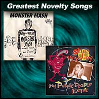 Monster Mash and The Purple People Eater record sleeves
