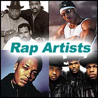 Rappers Run-D.M.C., Dr. Dre, LL Cool J, Sugarhill Gang