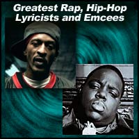 Rap lyricists Rakim and Notorious B.I.G.