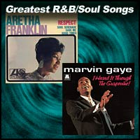 record sleeves for Respect by Aretha Franklin and I Heard It Through The Grapevine by Marvin Gaye