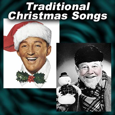 Page identification image showing Bing Crosby and Burl Ives with text title "Greatest Traditional Christmas Songs"