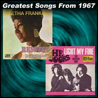 record cover art for Respect by Aretha Franklin and Light My Fire by the Doors