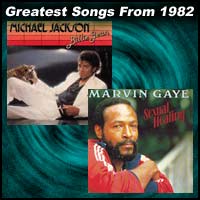 record cover art for Billie Jean	by Michael Jackson and Sexual Healing by Marvin Gaye