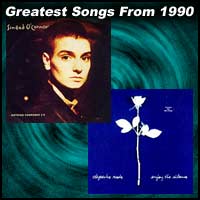 record cover art for Nothing Compares 2 U by Sinead O'Connor and Enjoy The Silence by Depeche Mode