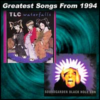 record cover art for Waterfalls by TLC and Black Hole Sun by Soundgarden