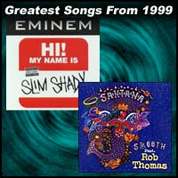 record covers for My Name Is by Eminem and Smooth by Santana