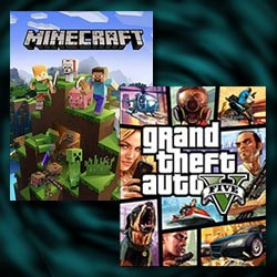 Images from the video games "Grand Theft Auto V" and "Minecraft"