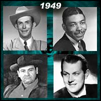 recording artists Hank Williams, Stick McGhee, Frankie Laine, and Vaughn Monroe