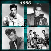 recording artists Elvis Presley, Carl Perkins, Gene Vincent, and the Five Satins
