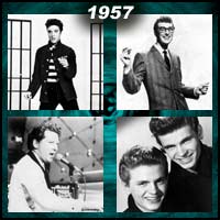 recording artists Elvis Presley, Buddy Holly, Jerry Lee Lewis, and Everly Brothers