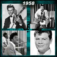 recording artists Chuck Berry, Eddie Cochran, Little Richard and Ritchie Valens