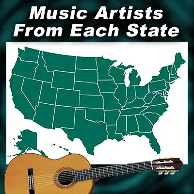 map of the United States plus guitar