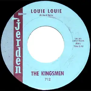 Louie Louie, Kingsmen 45rpm record lable