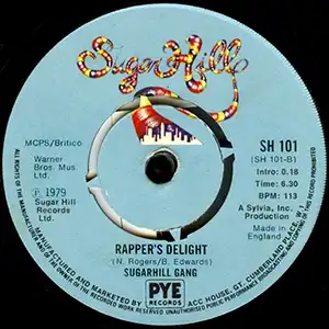 Rapper's Delight, Sugarhill Gang 45rpm record lable
